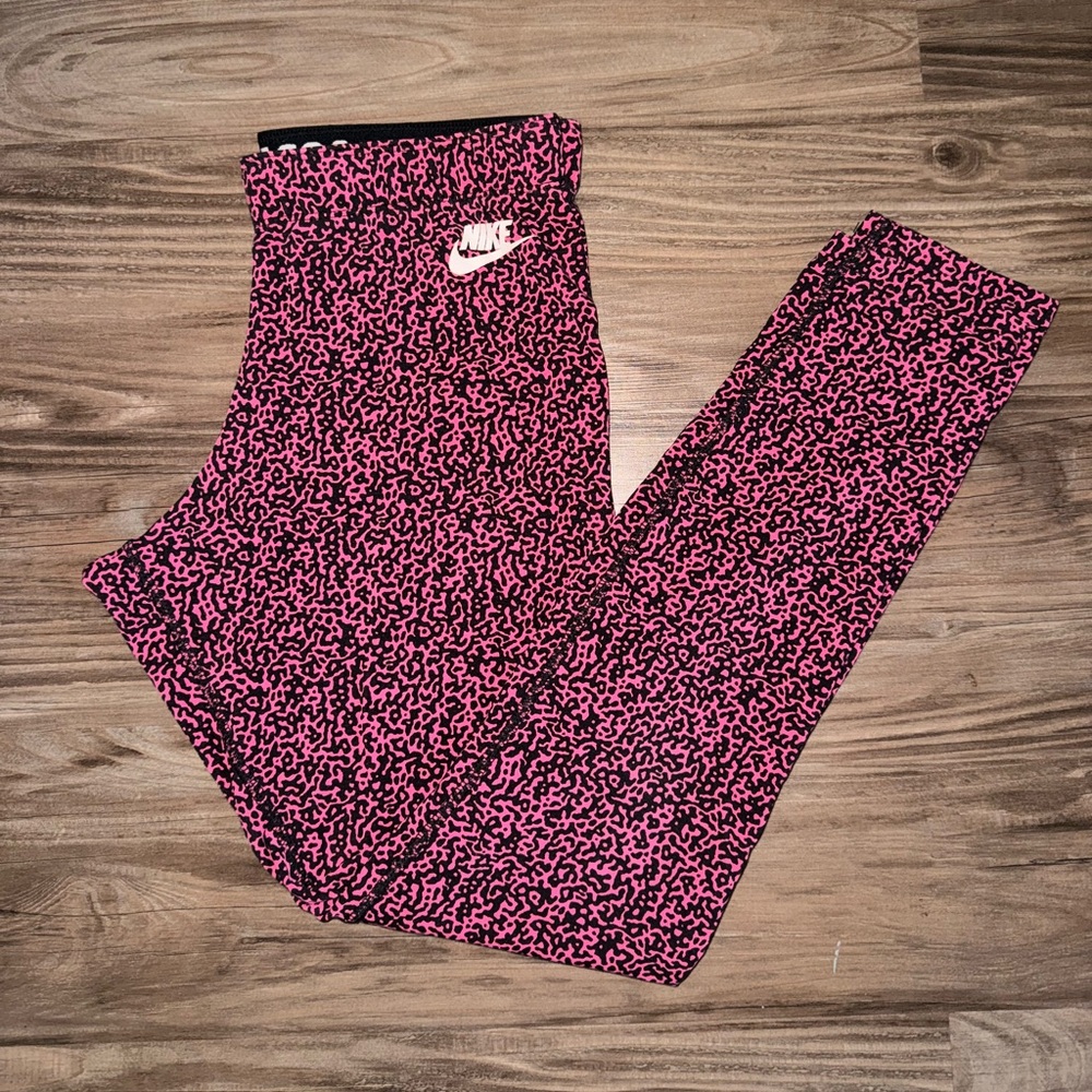 Nike Pink and Black Leggings
